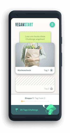 handy mit Veganstart-App 30 tage challenge